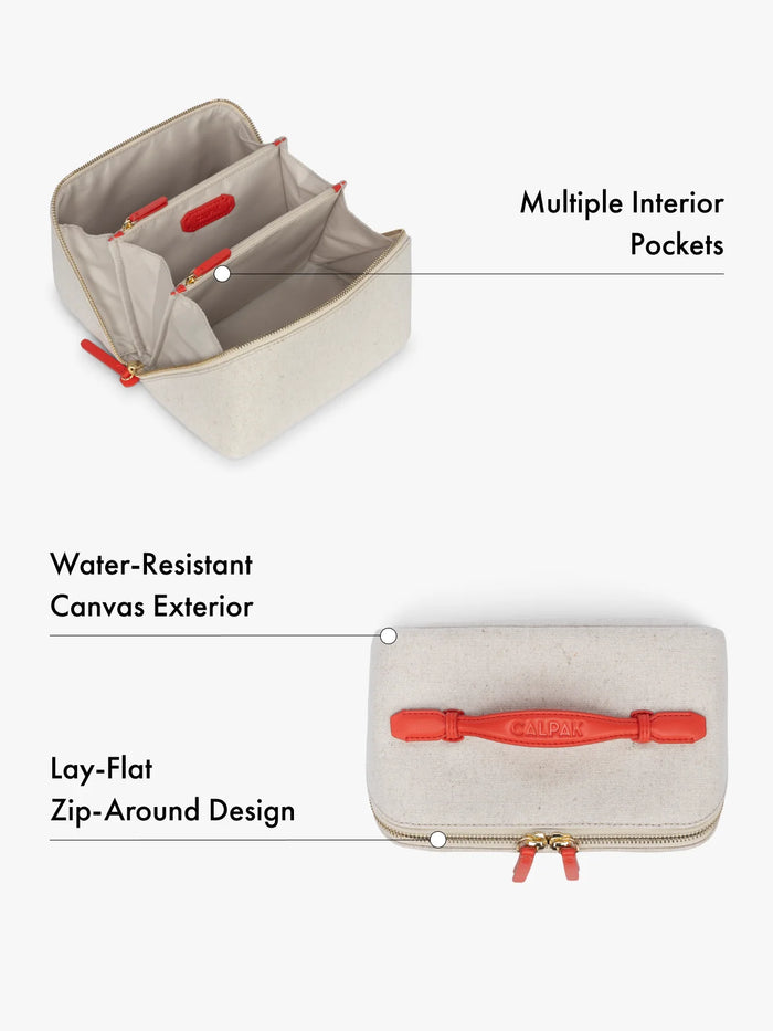 Colette Lay-Flat Canvas Toiletry Bag